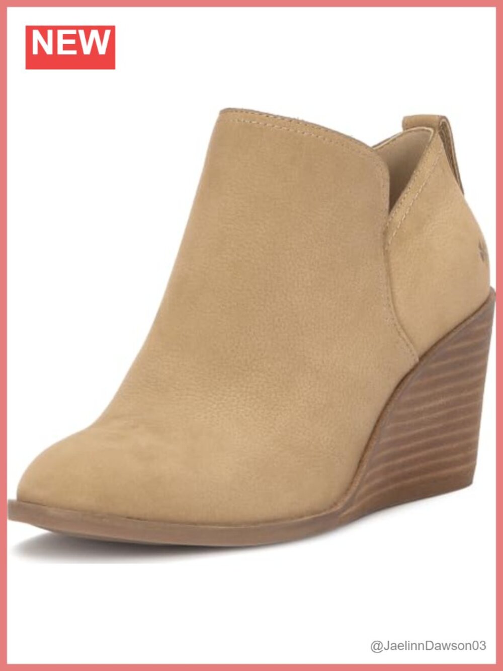 Zinlay Wedge Ankle Bootie Leather Round Toe Boots